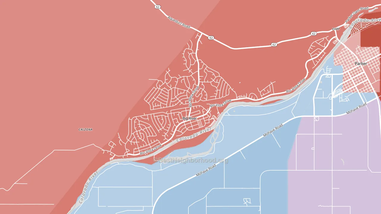 Big River, CA block-group political-lean map