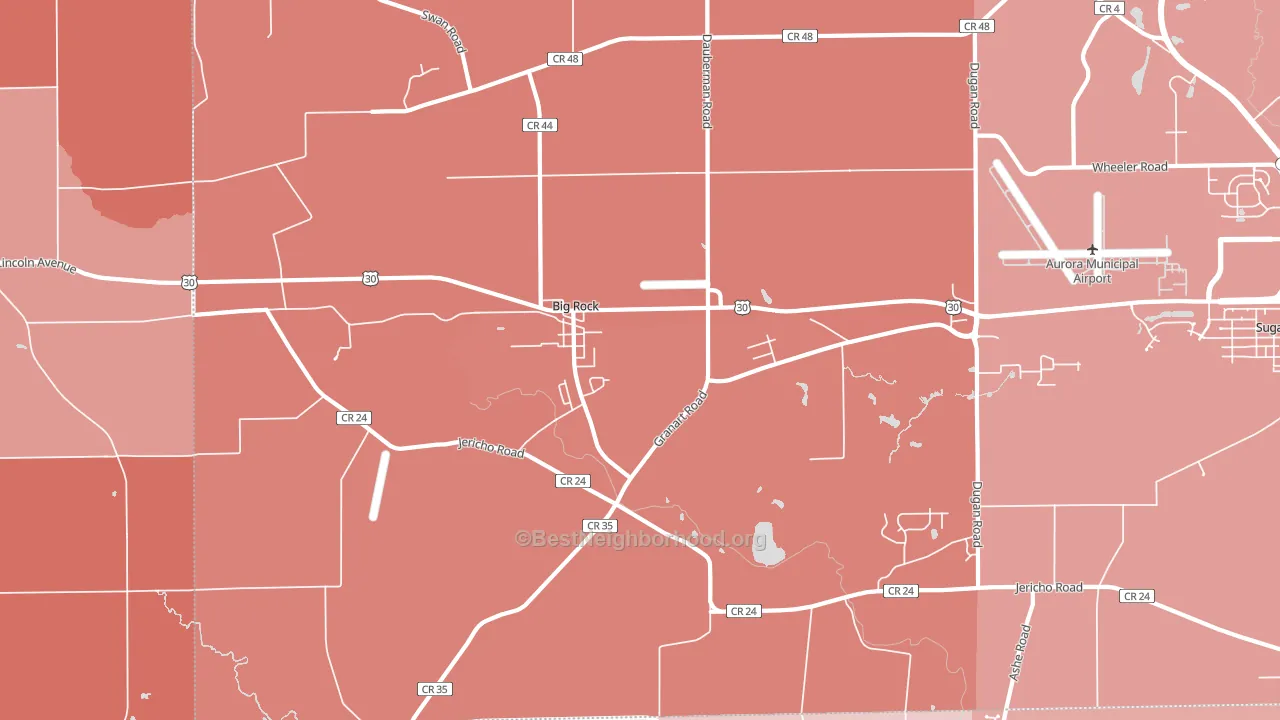 Big Rock, IL block-group political-lean map