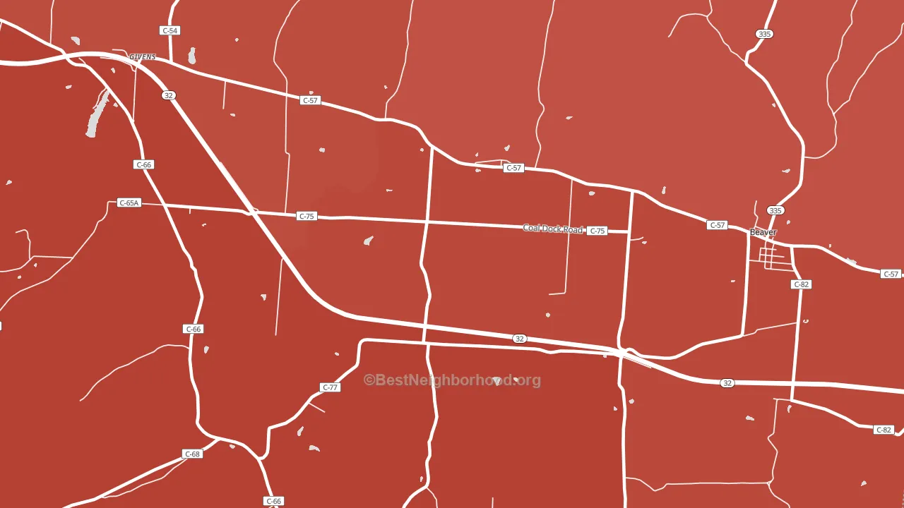 Big Rock, OH block-group political-lean map