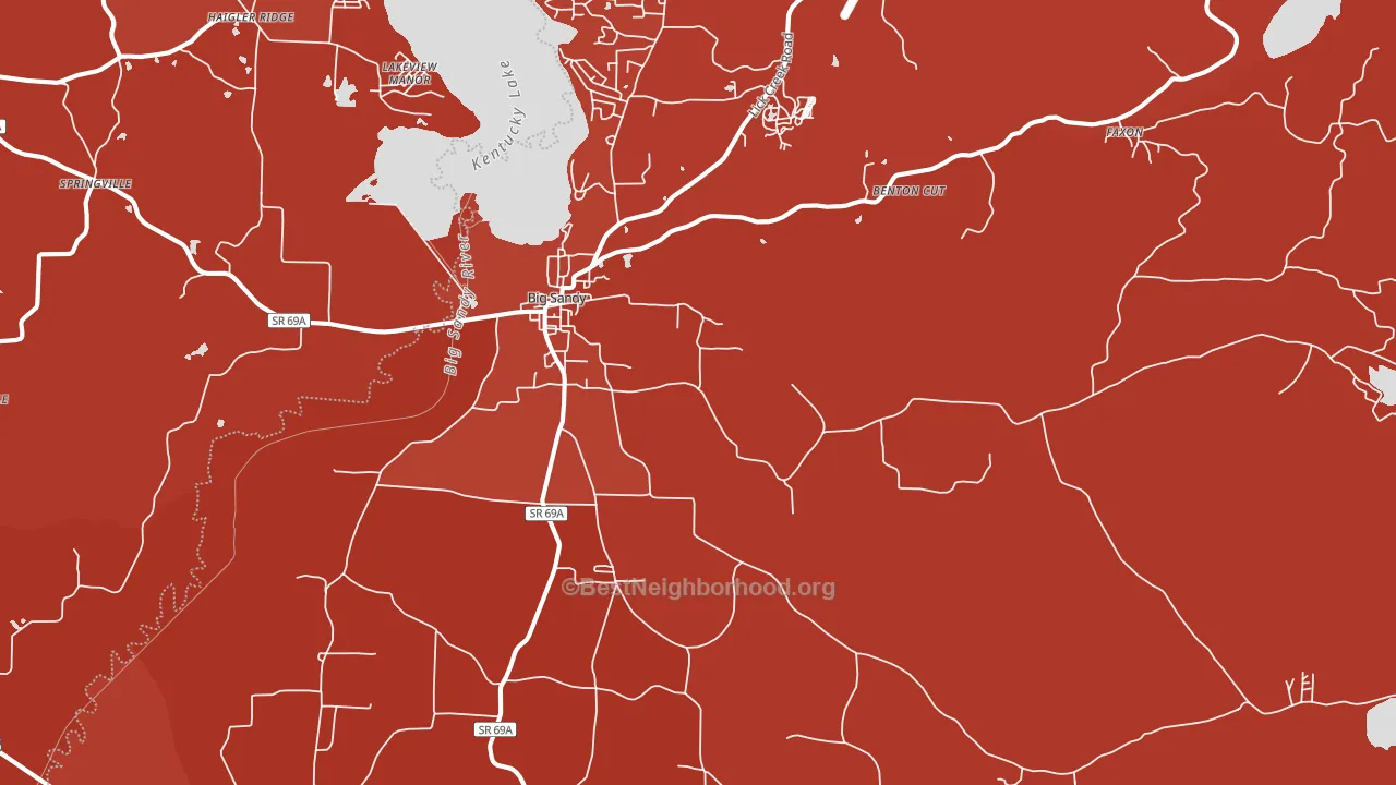Big Sandy, TN block-group political-lean map