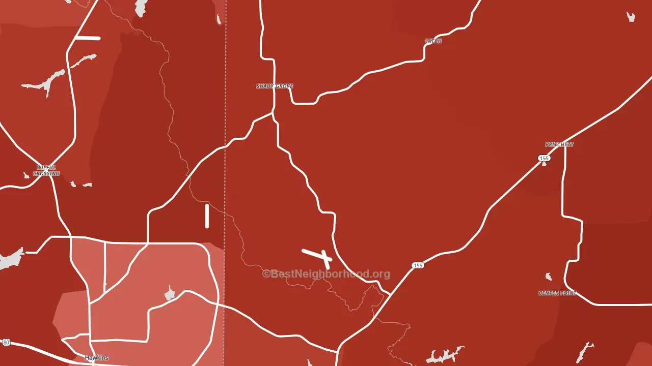 Big Sandy, TX block-group political-lean map