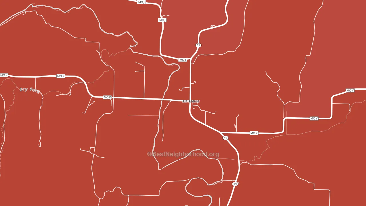 Big Spring, MO block-group political-lean map