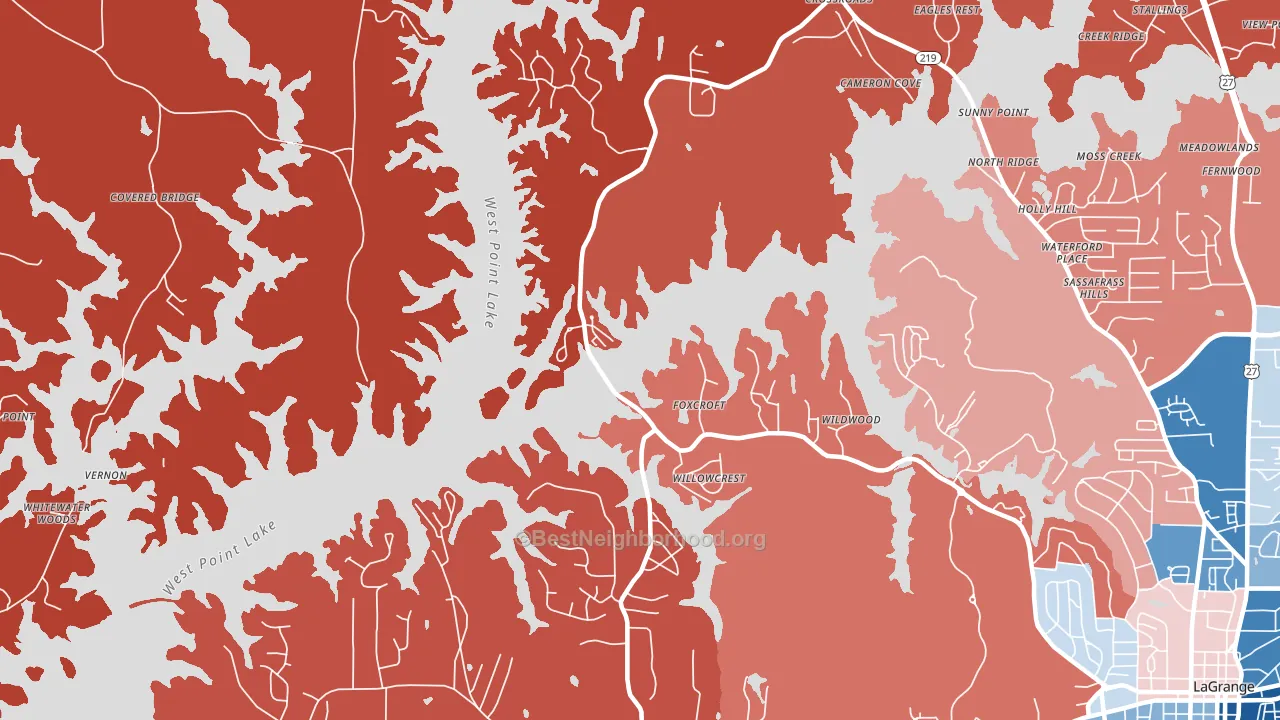 Big Springs, GA block-group political-lean map