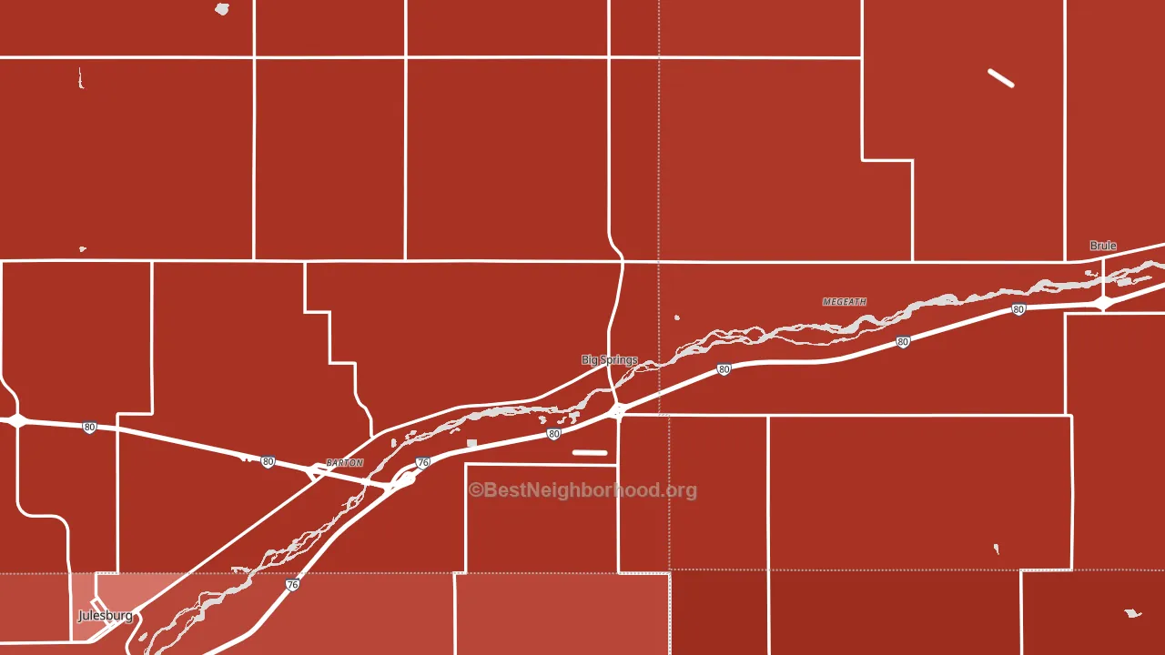 Big Springs, NE block-group political-lean map