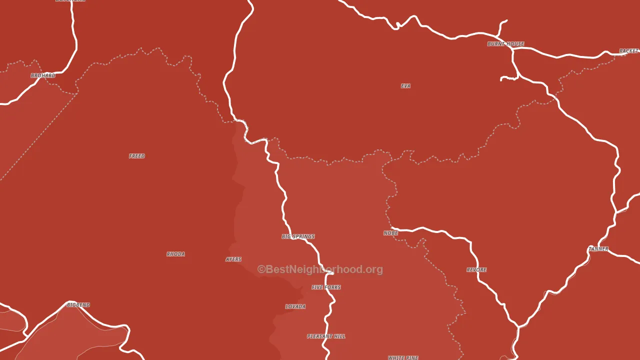 Big Springs, WV block-group political-lean map
