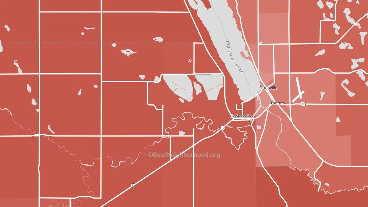 Big Stone City, SD block-group political-lean map