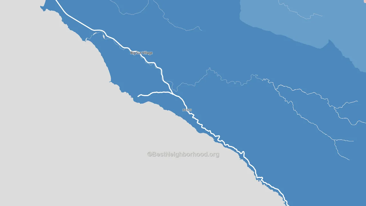 Big Sur, CA block-group political-lean map