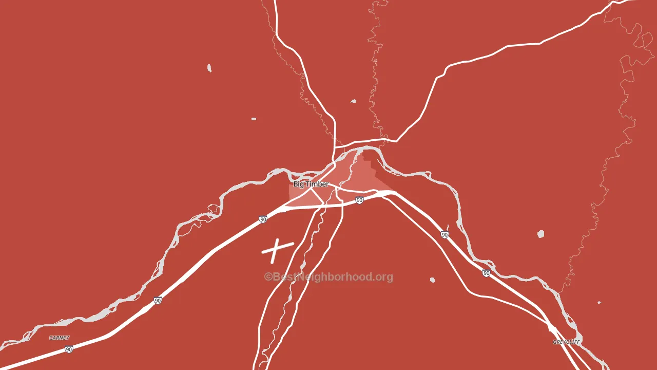 Big Timber, MT block-group political-lean map