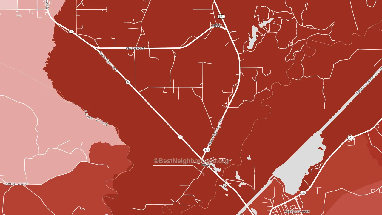 Bigbee, MS block-group political-lean map