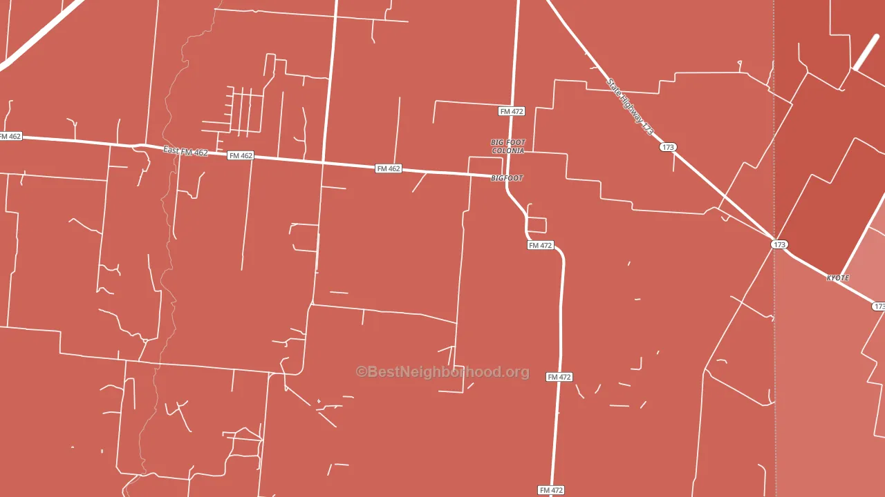 Bigfoot, TX block-group political-lean map