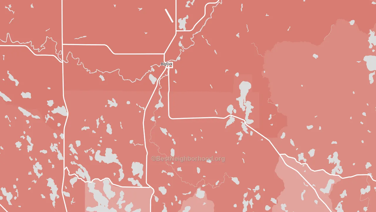 Bigfork, MN block-group political-lean map