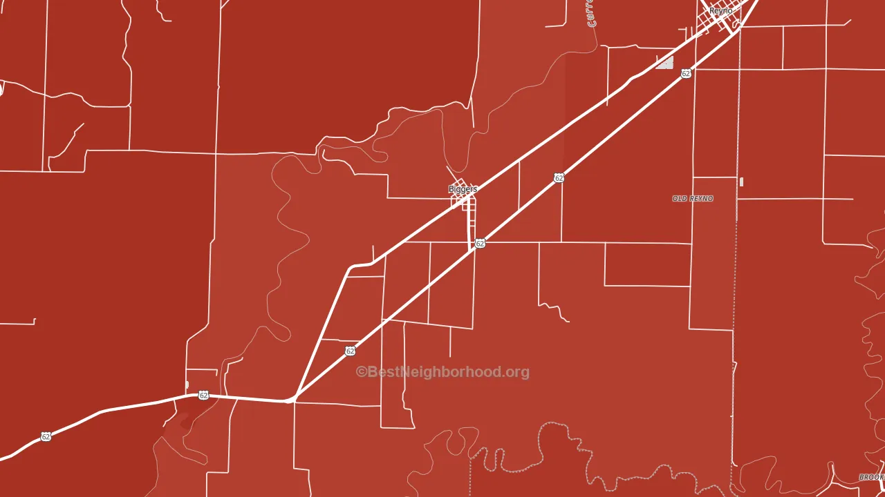 Biggers, AR block-group political-lean map