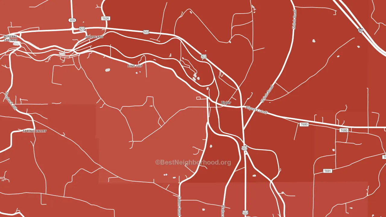 Bigler, PA block-group political-lean map