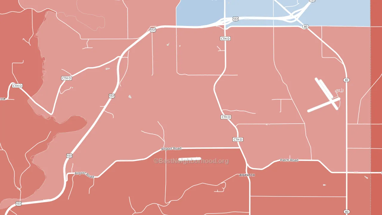 Bigpatch, WI block-group political-lean map