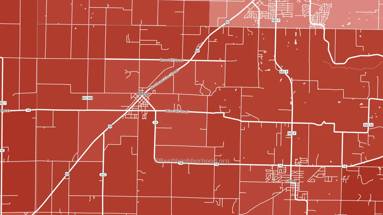 Billings, MO block-group political-lean map