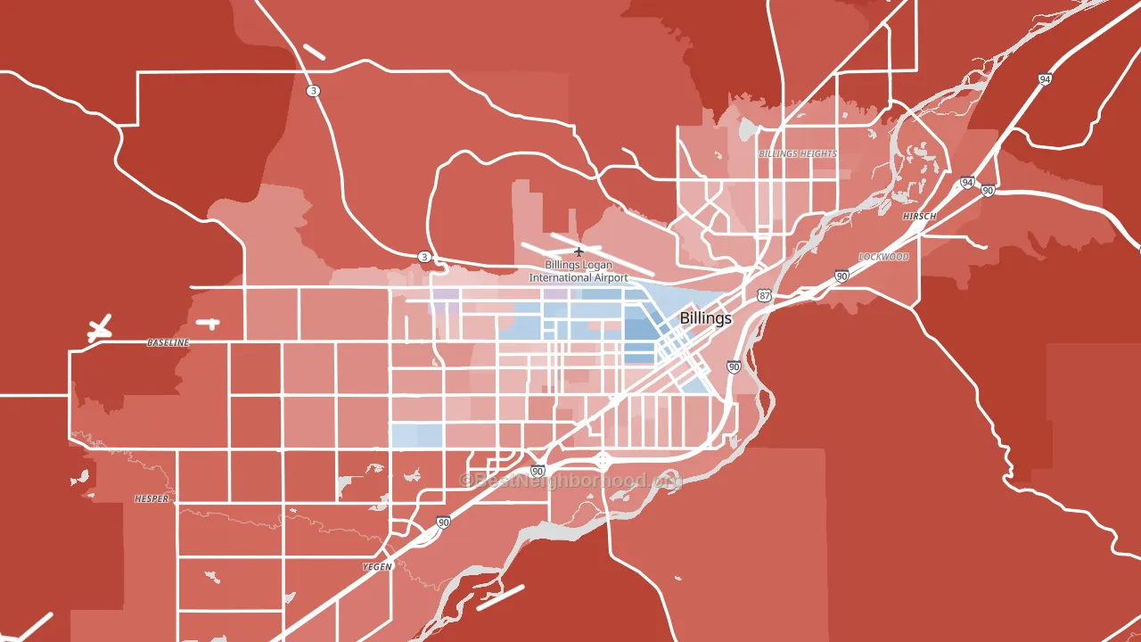 Billings, MT block-group political-lean map