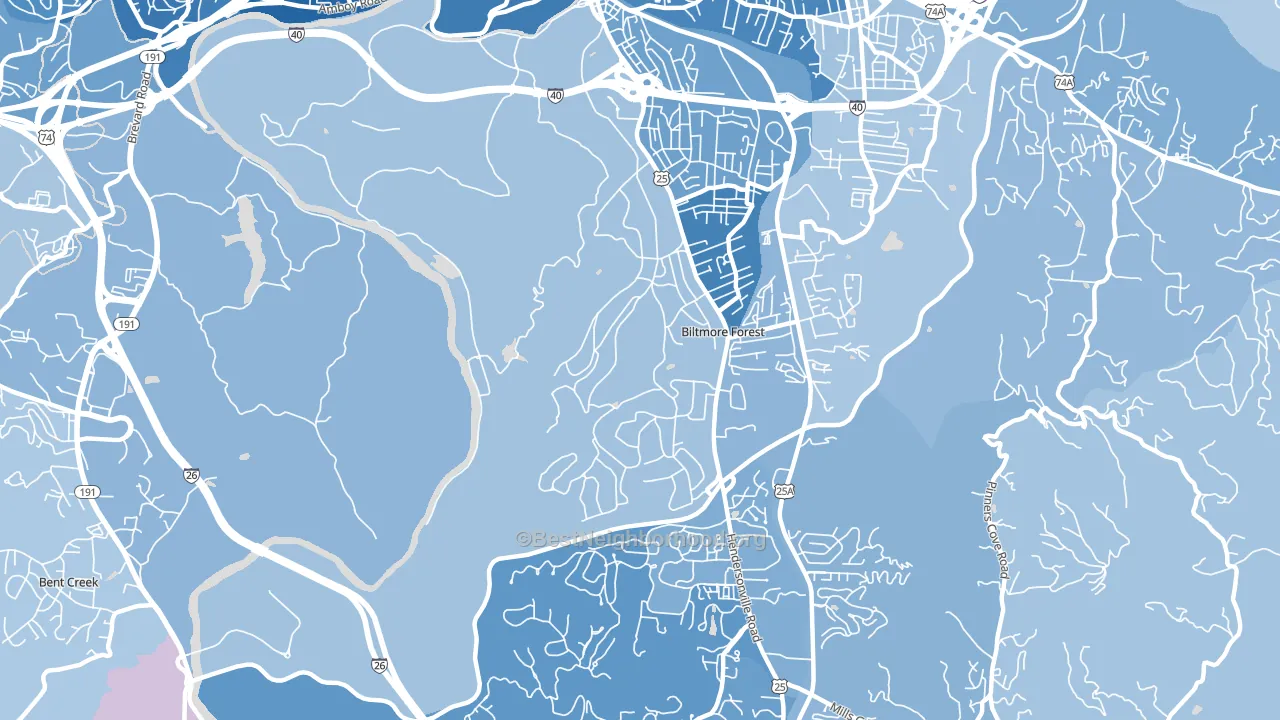 Biltmore Forest, NC block-group political-lean map