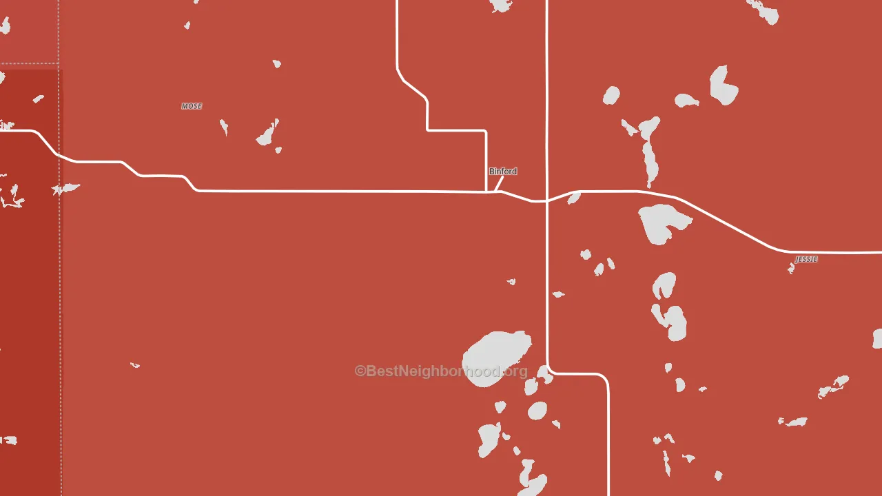 Binford, ND block-group political-lean map