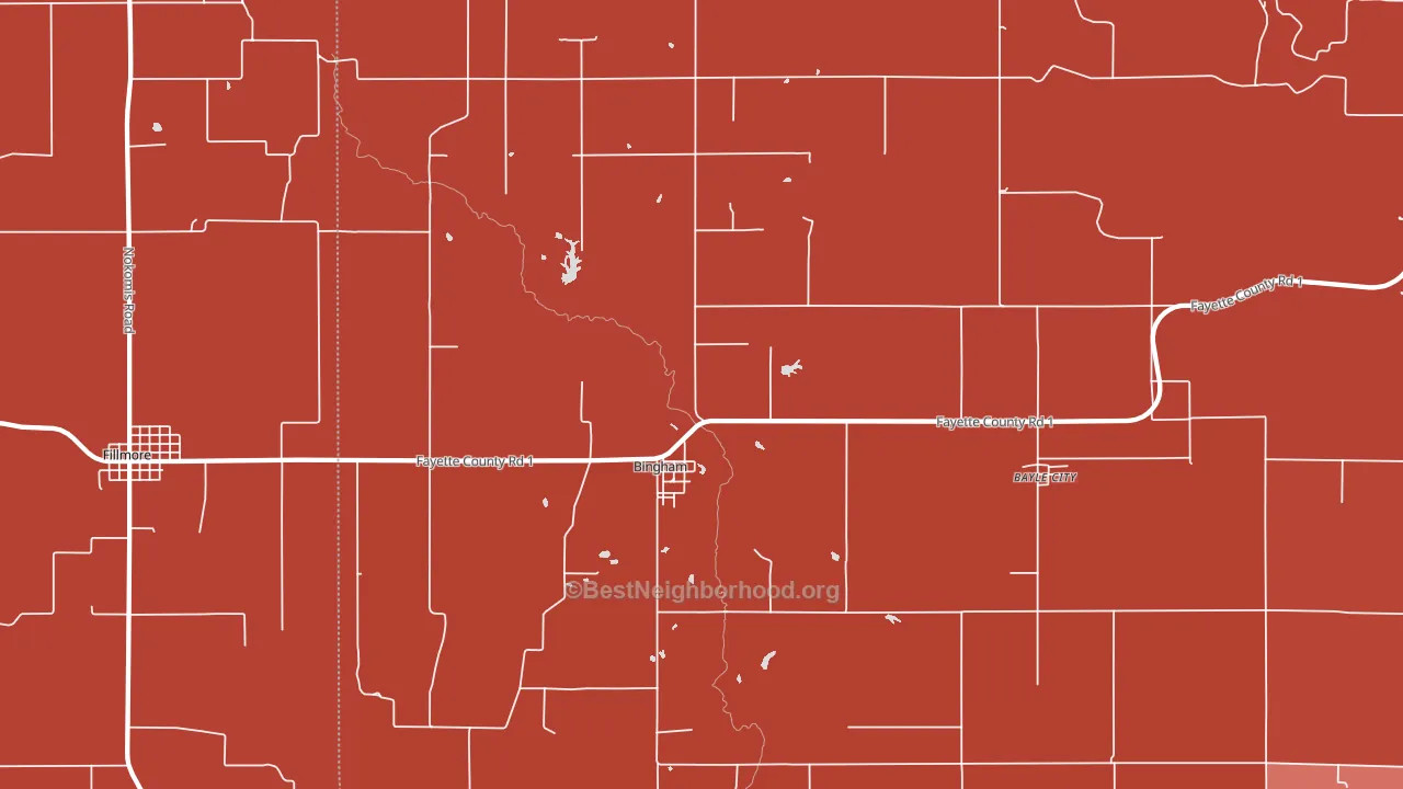 Bingham, IL block-group political-lean map