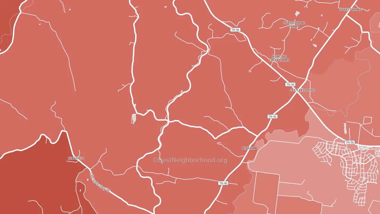 Bingham, TN block-group political-lean map