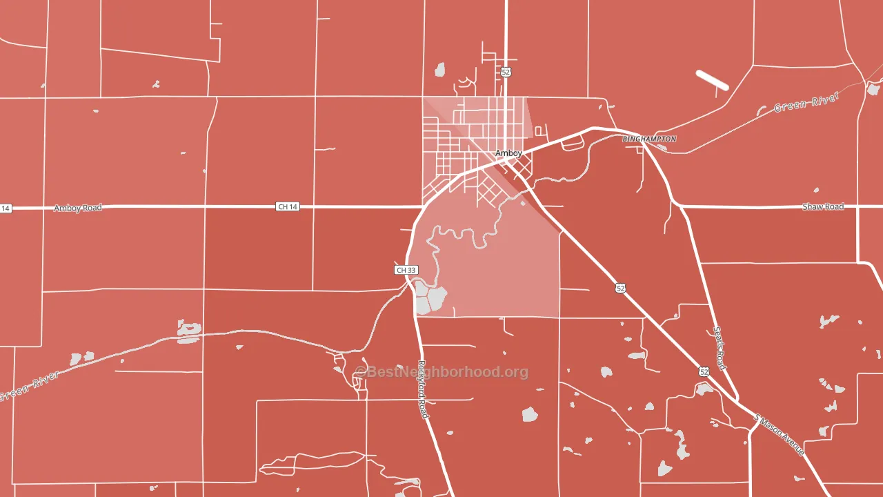 Binghampton, IL block-group political-lean map