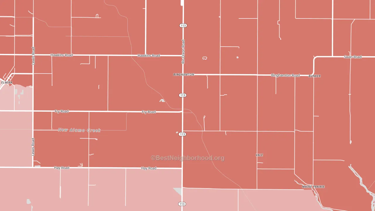 Binghamton, CA block-group political-lean map