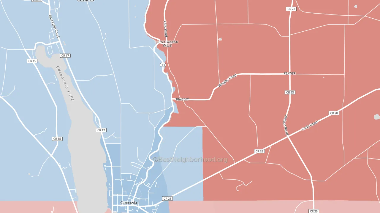 Bingley, NY block-group political-lean map