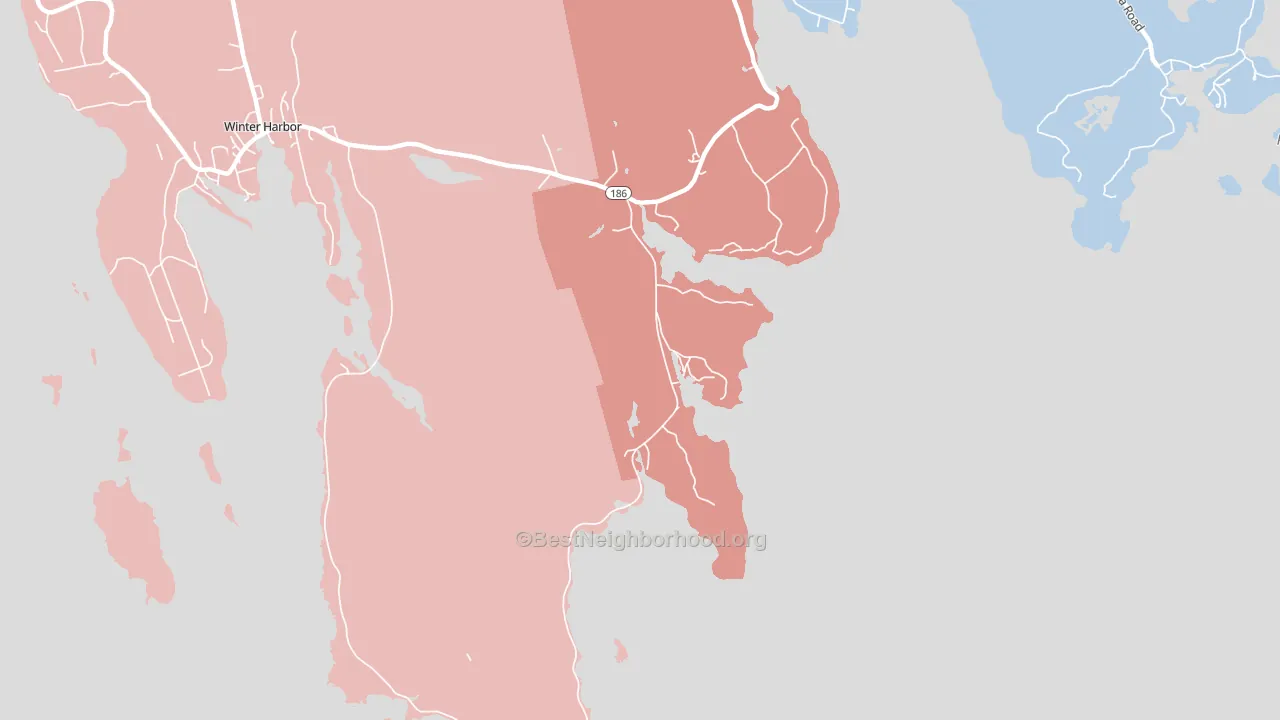 Birch Harbor, ME block-group political-lean map