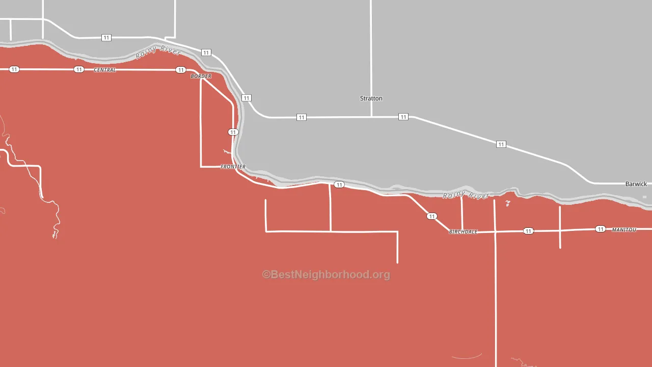 Birchdale, MN block-group political-lean map