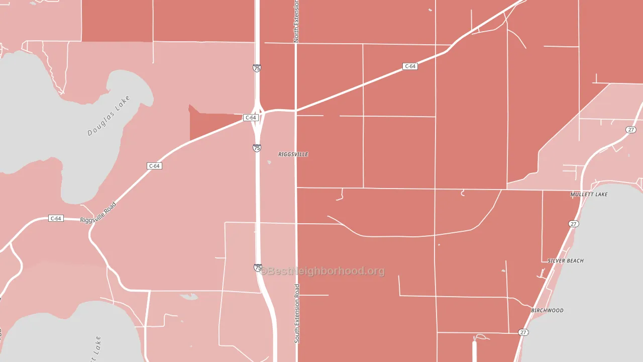 Birchwood, MI block-group political-lean map