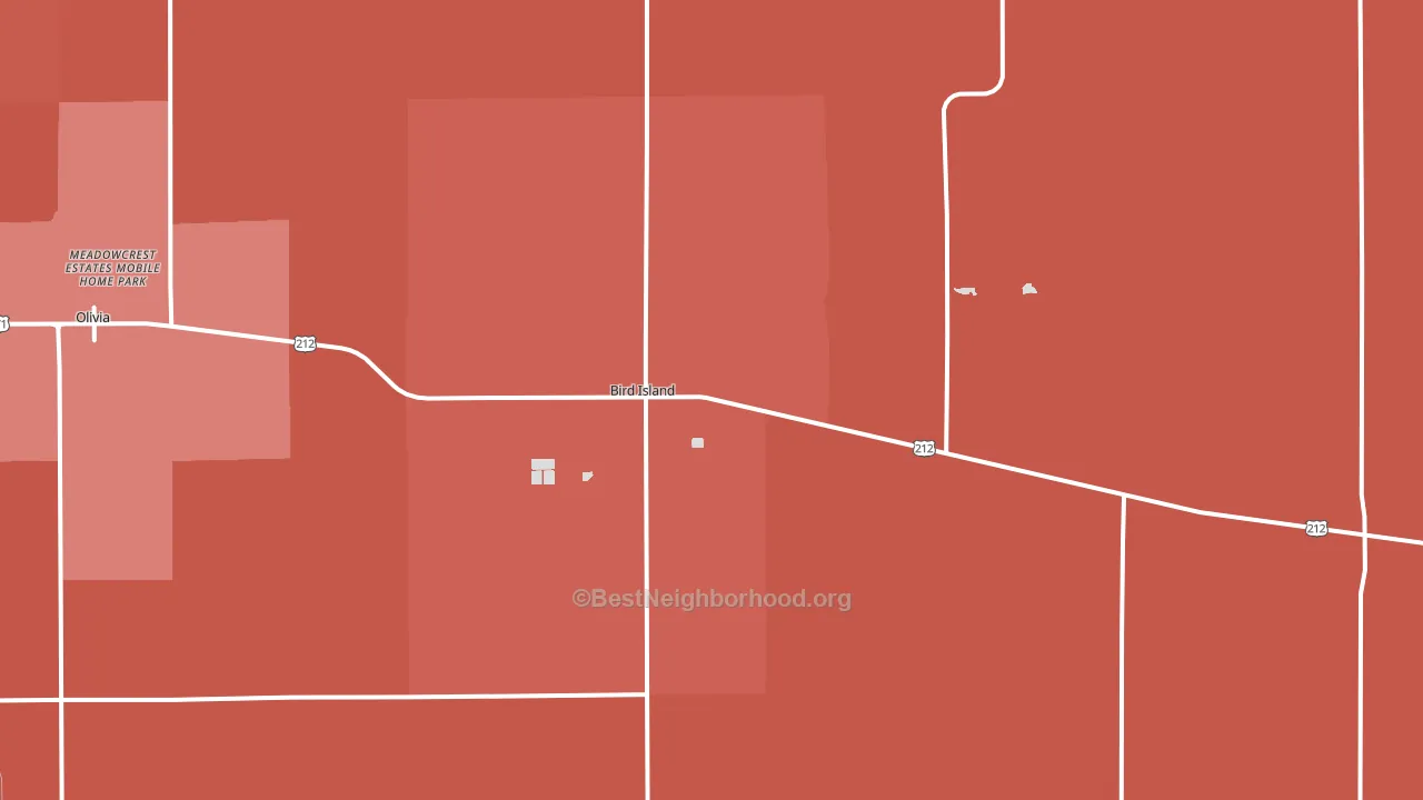 Bird Island, MN block-group political-lean map