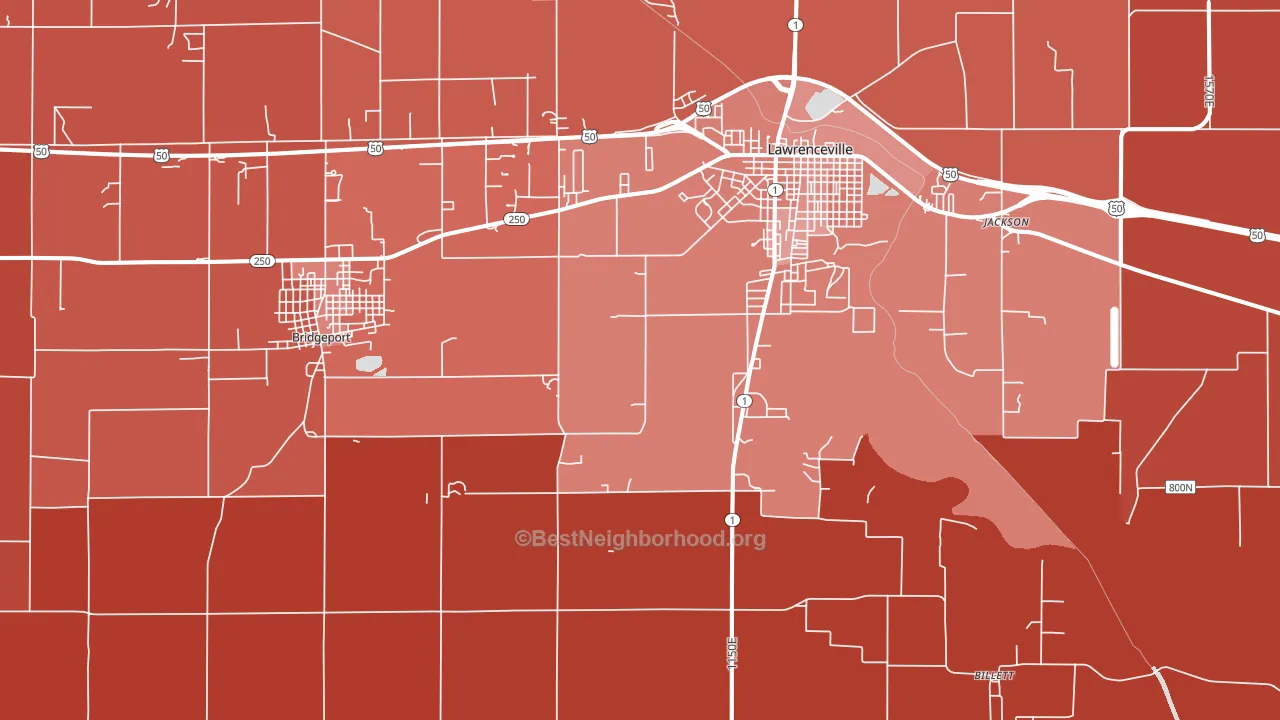 Birds, IL block-group political-lean map