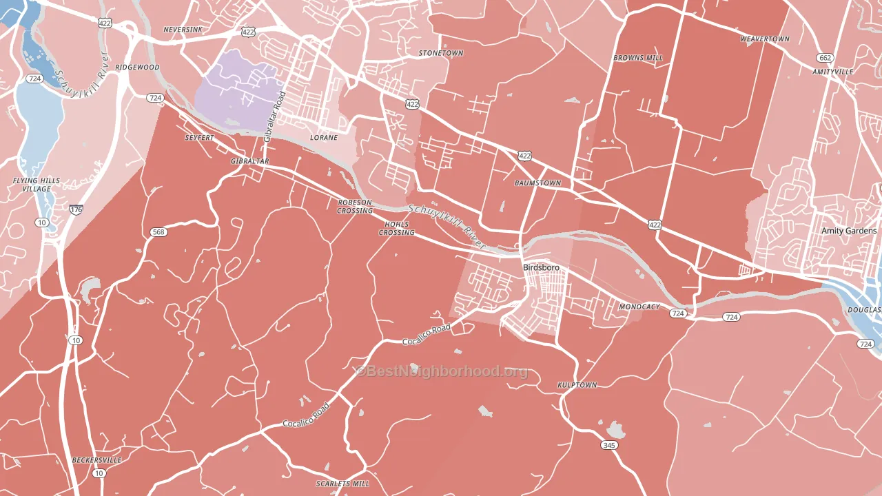 Birdsboro, PA block-group political-lean map
