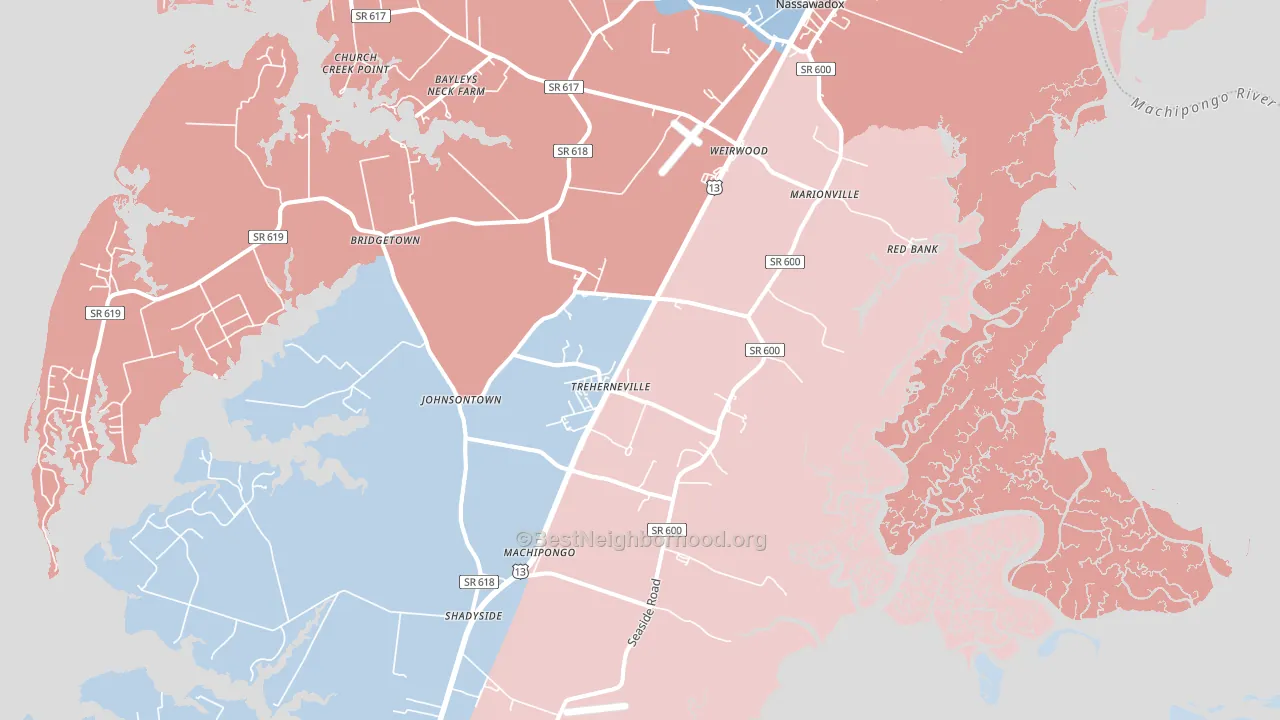 Birdsnest, VA block-group political-lean map