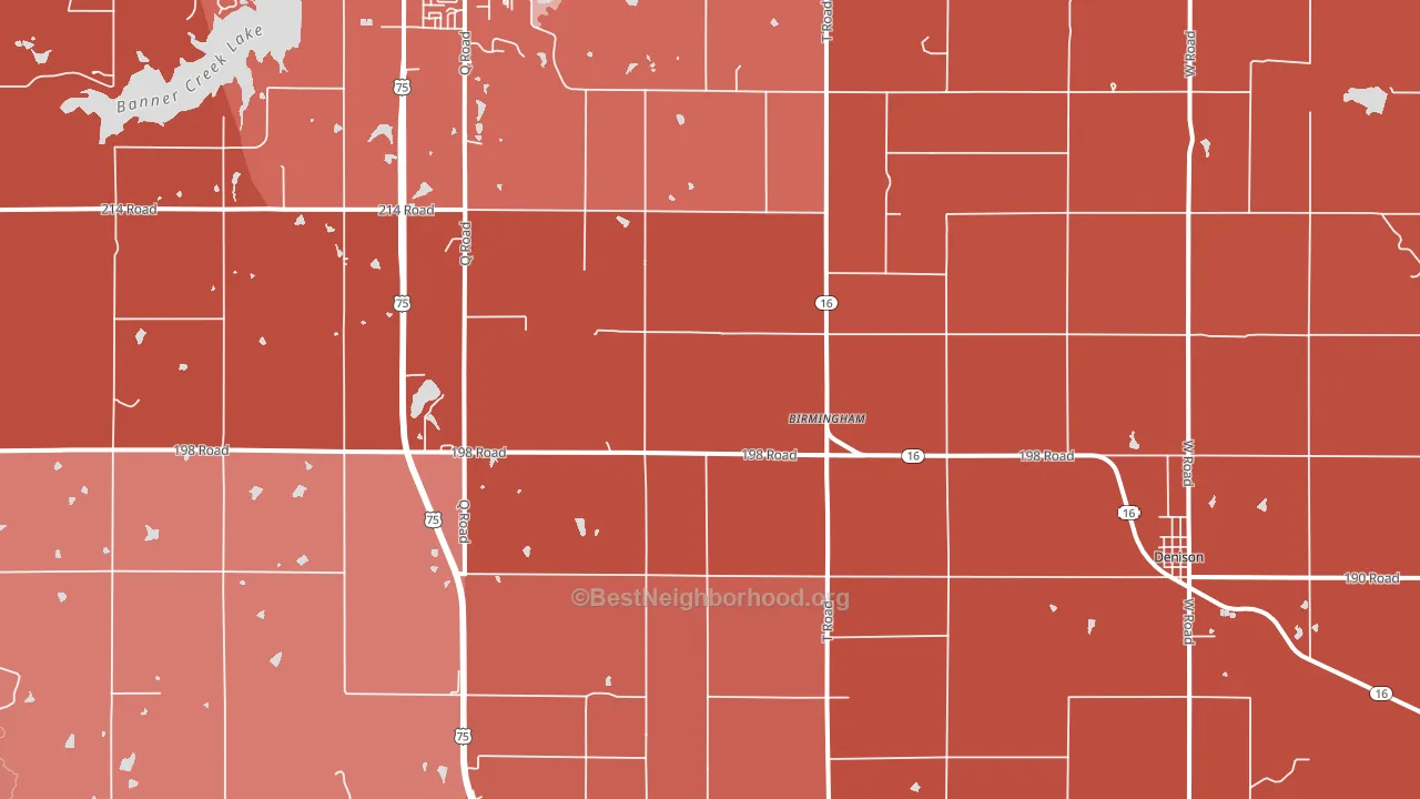 Birmingham, KS block-group political-lean map
