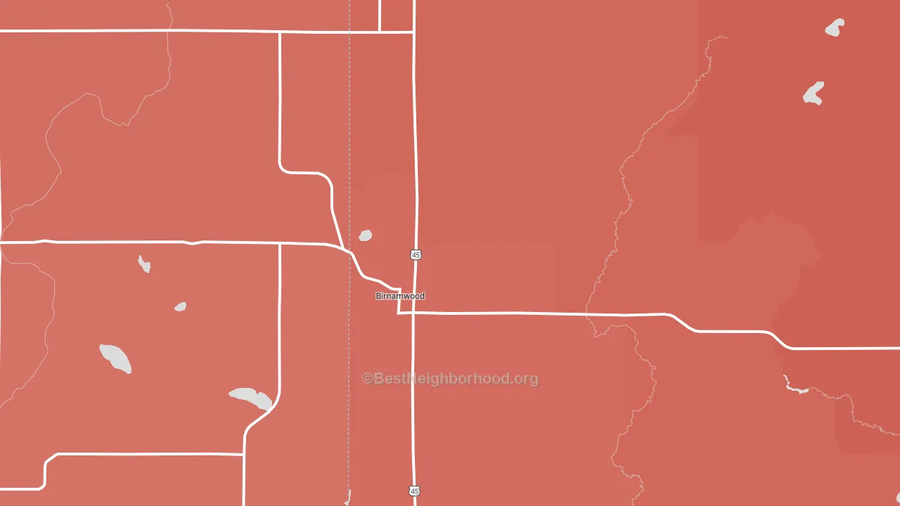 Birnamwood, WI block-group political-lean map