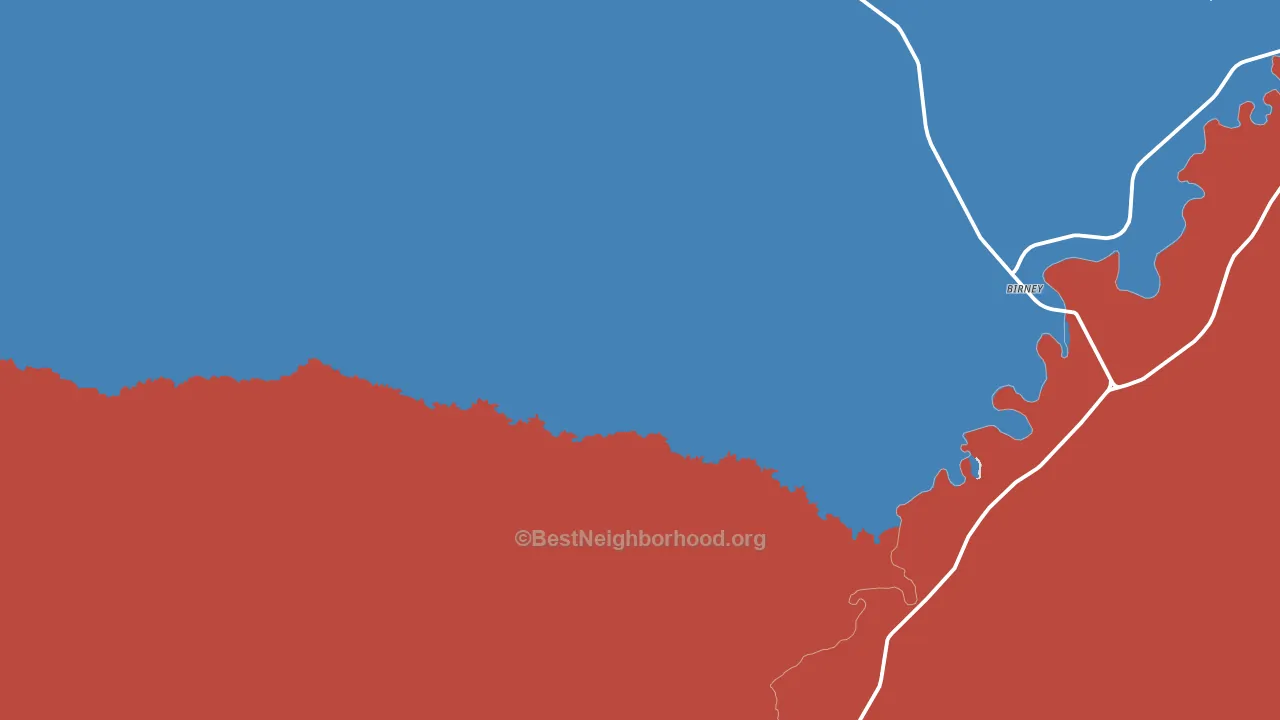 Birney, MT block-group political-lean map