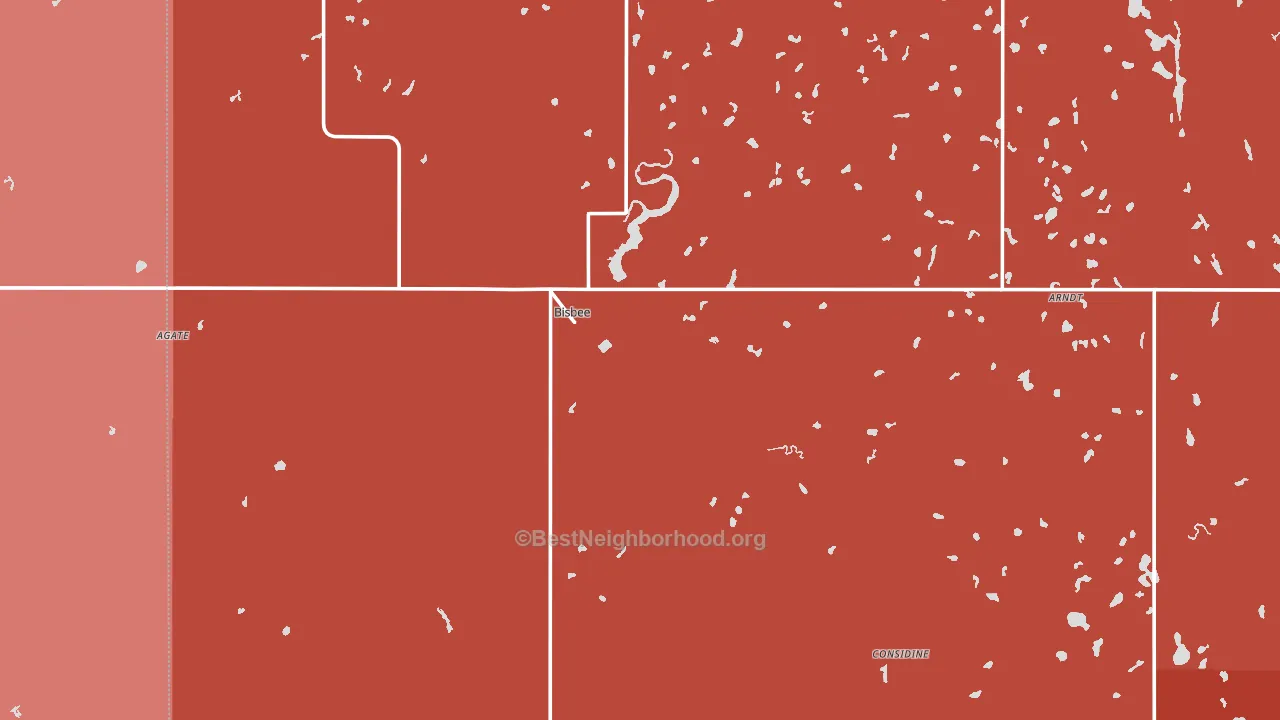 Bisbee, ND block-group political-lean map
