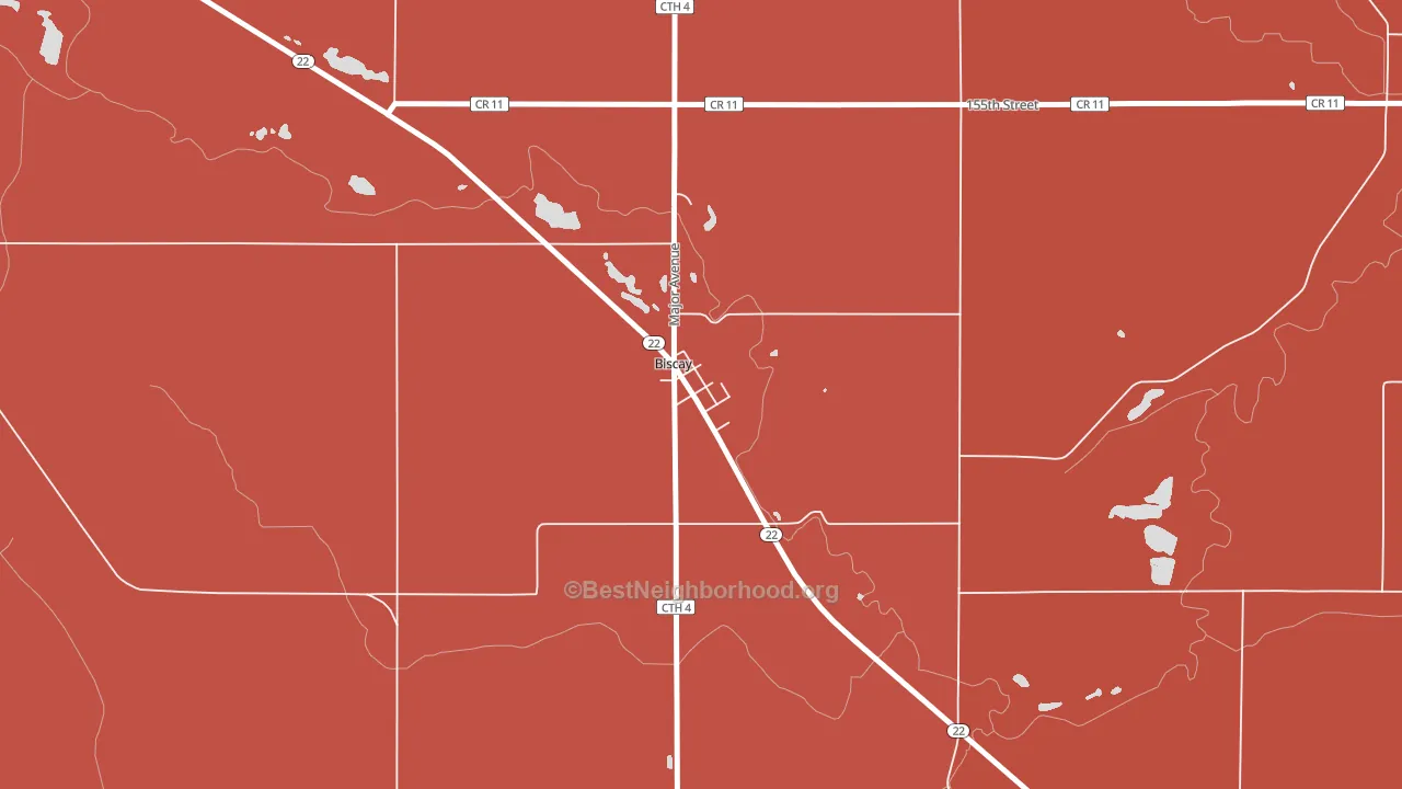 Biscay, MN block-group political-lean map