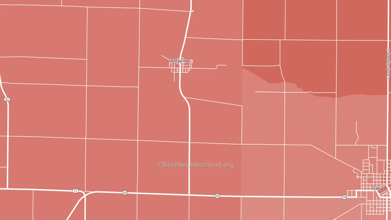 Bishop Hill, IL block-group political-lean map