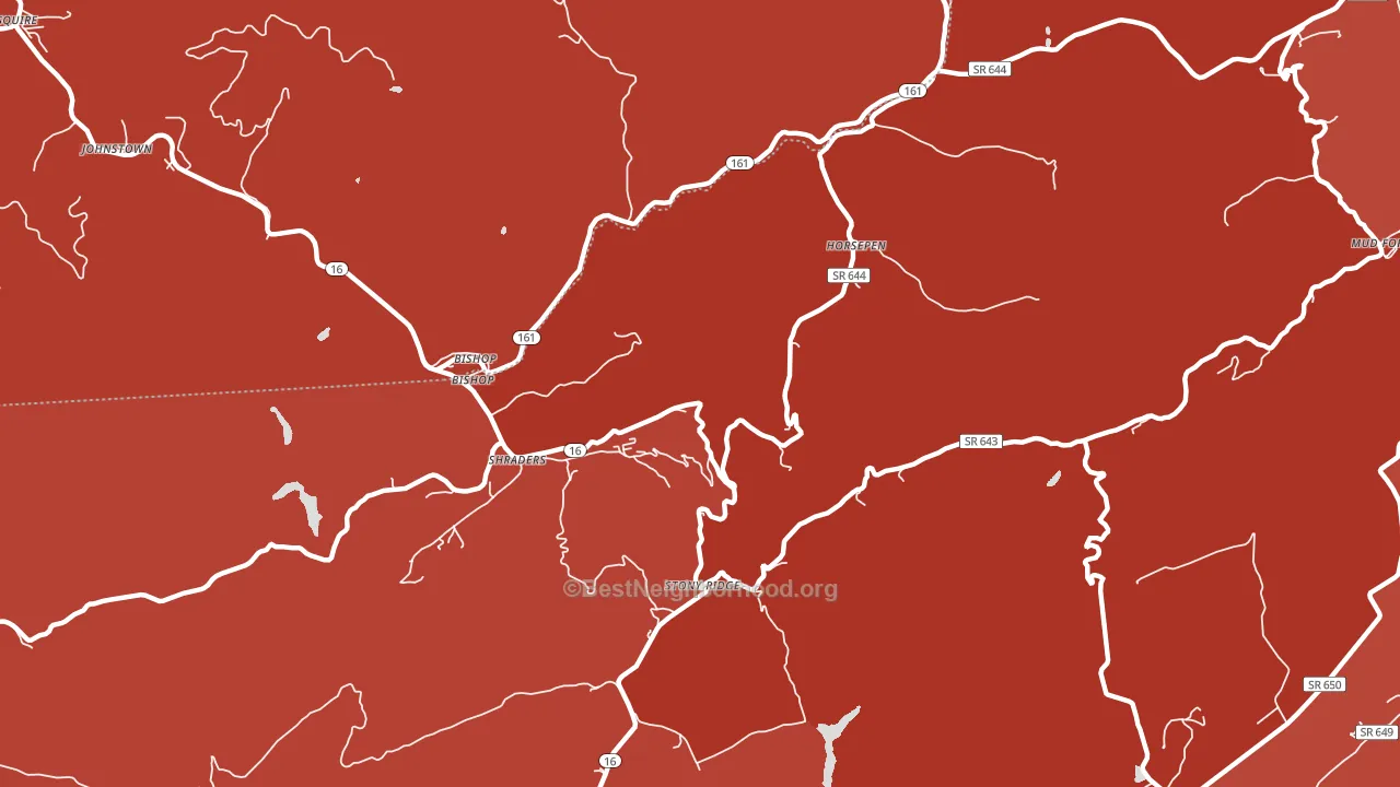 Bishop, VA block-group political-lean map