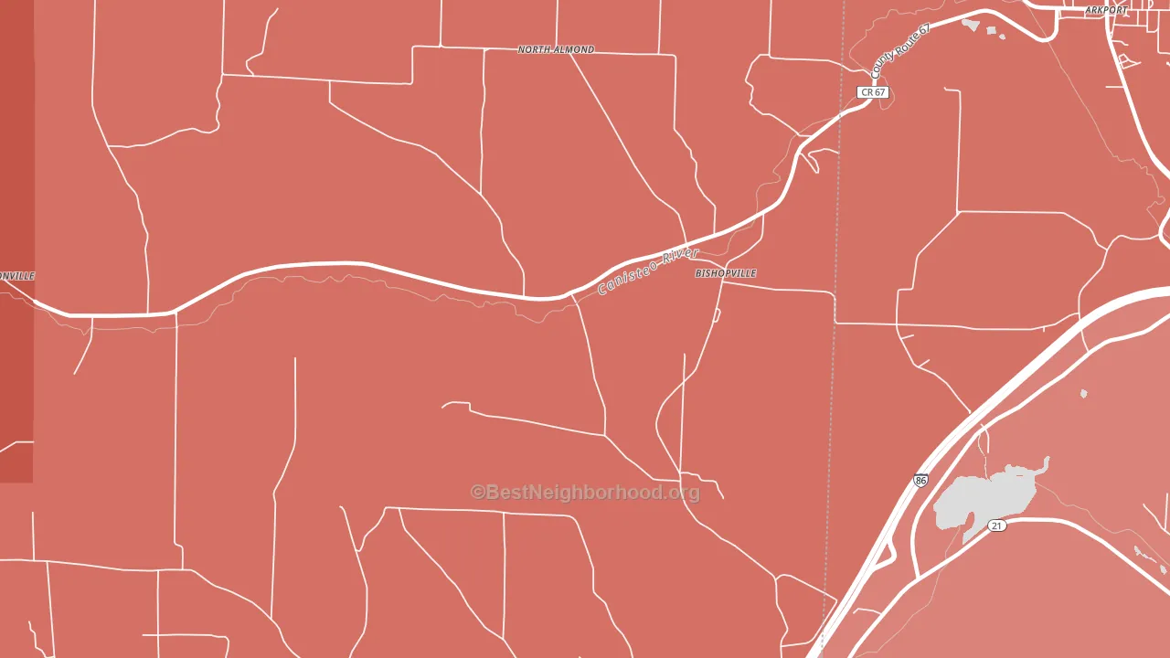 Bishopville, NY block-group political-lean map