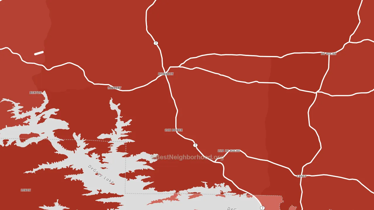 Bismarck, AR block-group political-lean map