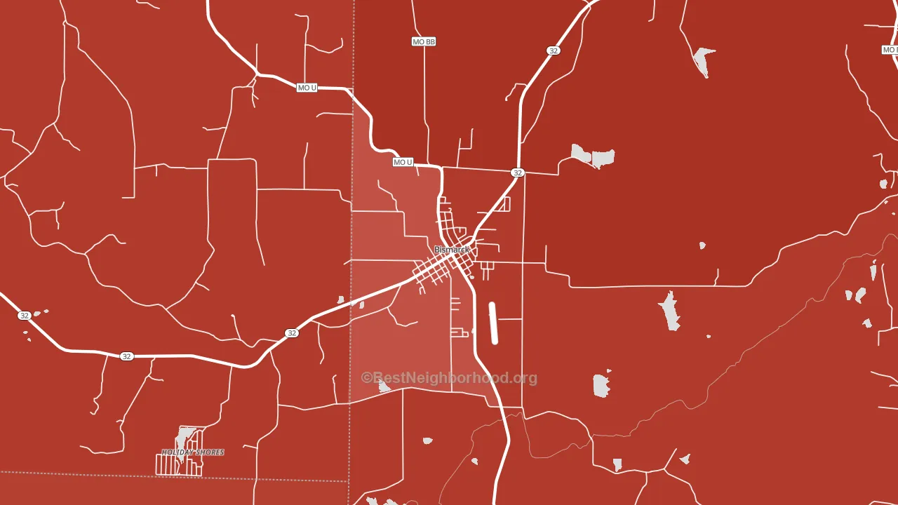 Bismarck, MO block-group political-lean map