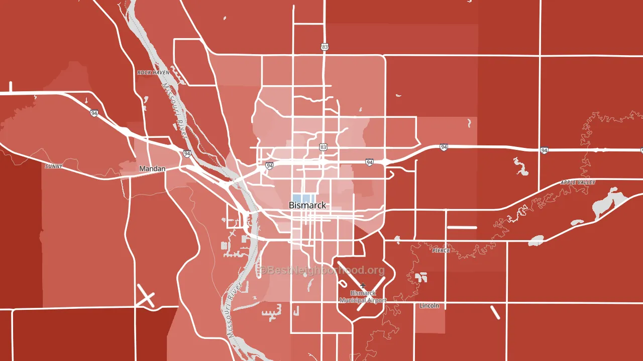 Bismarck, ND block-group political-lean map