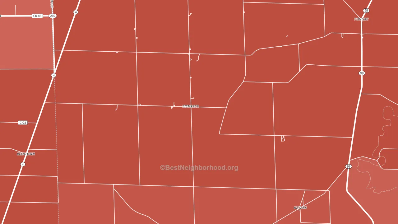 Bismarck, OH block-group political-lean map