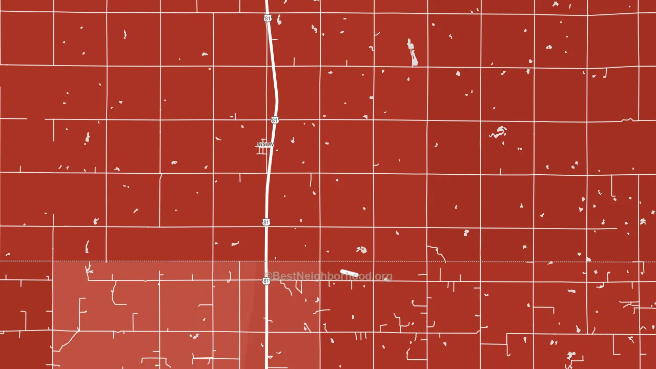 Bison, OK block-group political-lean map