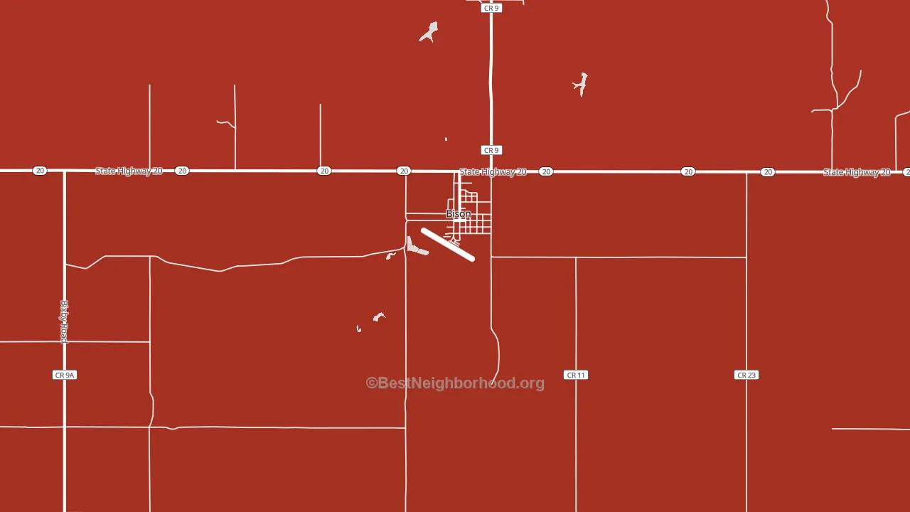 Bison, SD block-group political-lean map