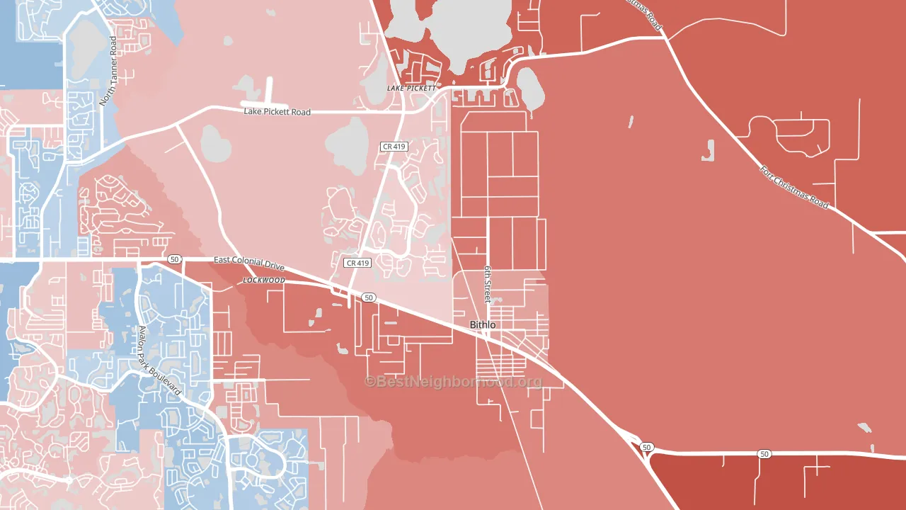 Bithlo, FL block-group political-lean map