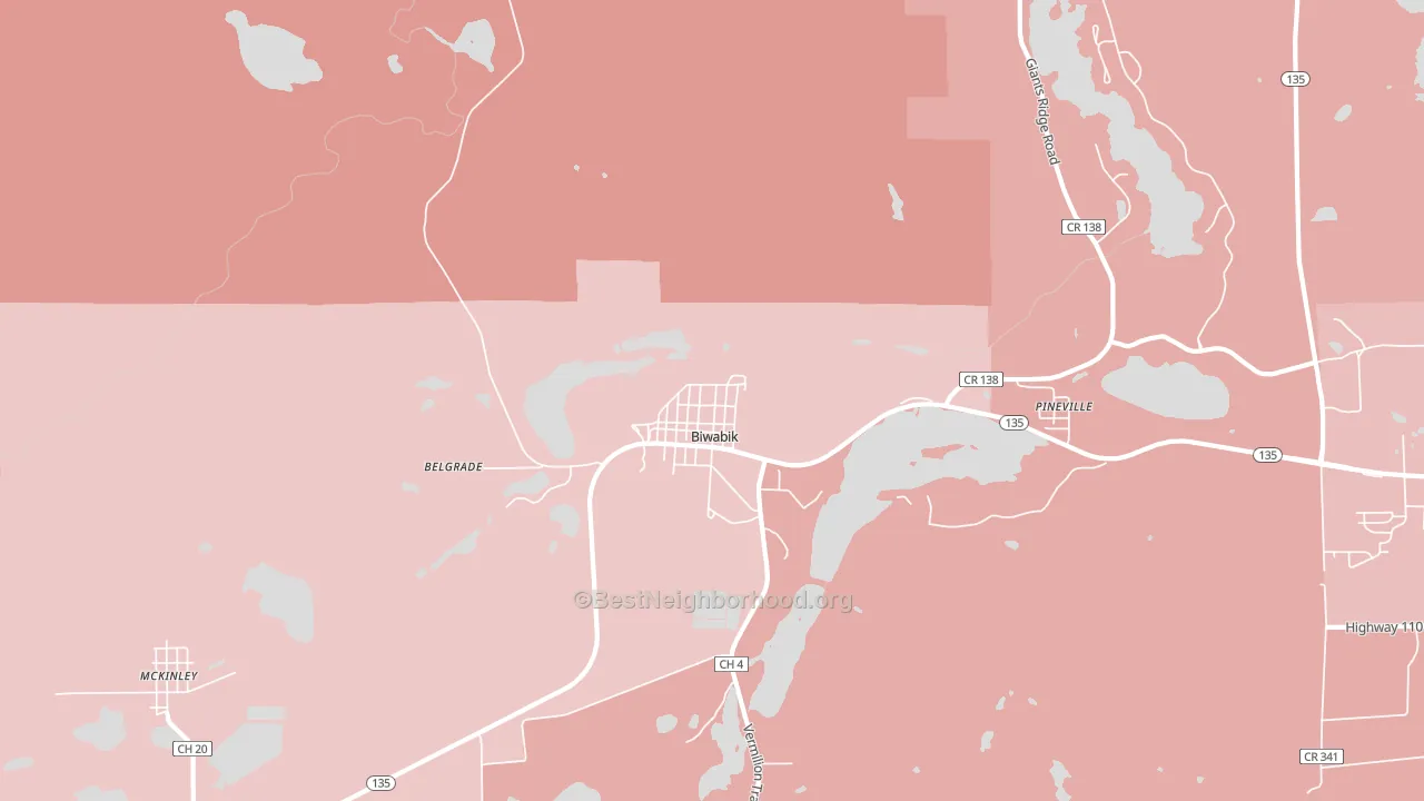 Biwabik, MN block-group political-lean map